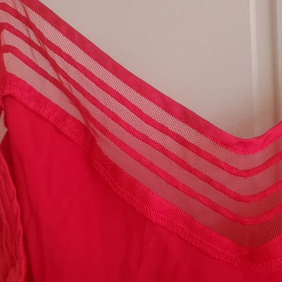 VTG Victoria's Secret LingerieLarge 100% Silk Red Babydoll Slip Dress …